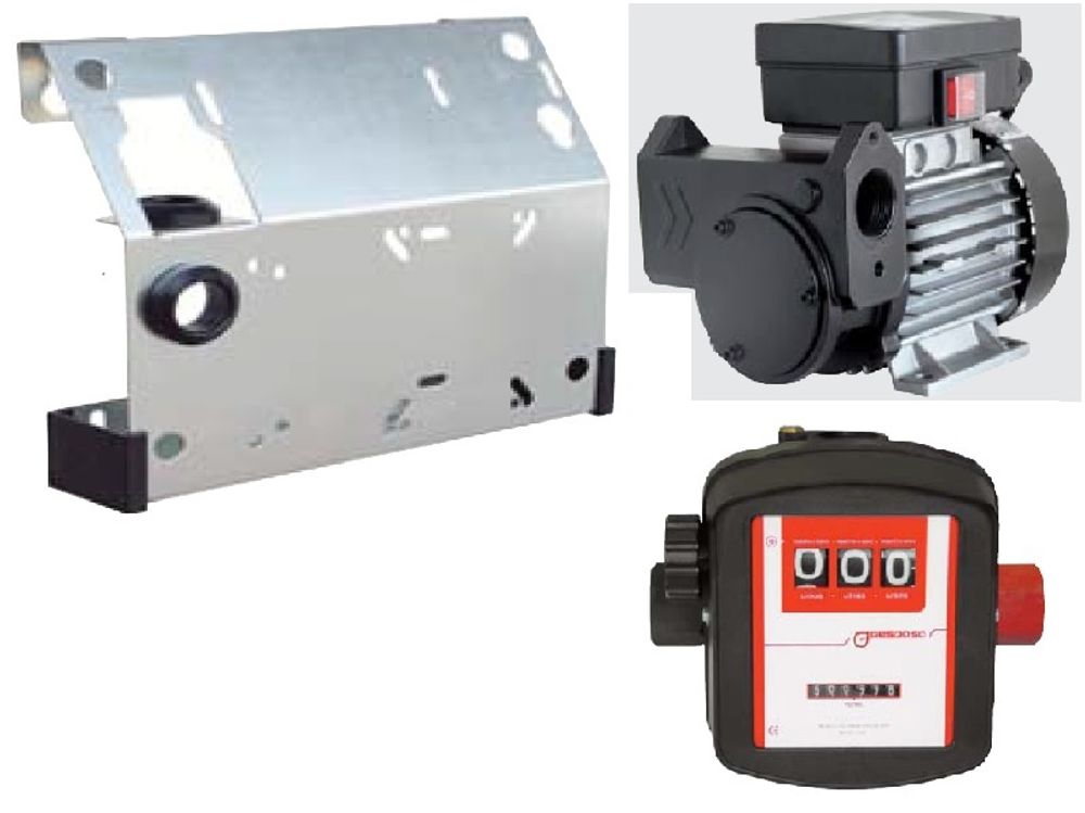 S-50 230V AC - Комплект для перекачки ДТ на универсальной пластине с мех. счетчиком GESPASA