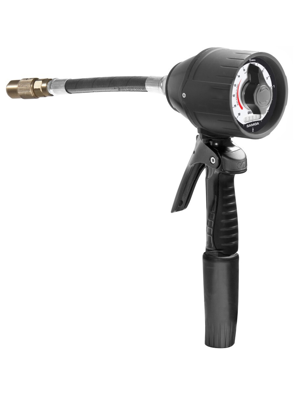 MC30 - Мех. пистолет c ротационным расходомером (галлоны), форм. наконечник, ручн. каплеот., масло