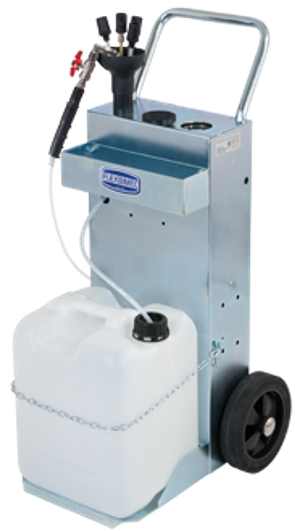 Wheeled petrol extractor for end-of-life vehicles