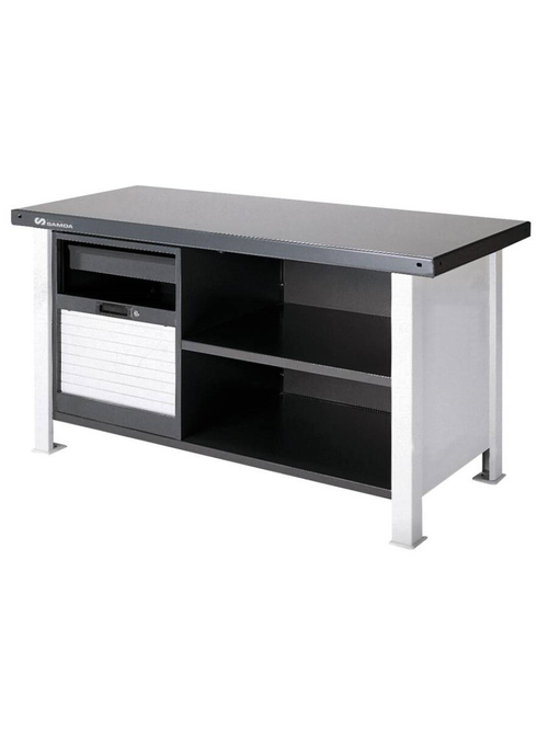 Упрочненный рабочий стол с жалюзи. Размеры: 1750 x750 x 855 мм.