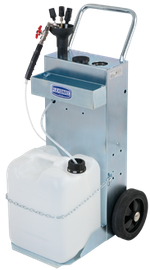 Wheeled petrol extractor for end-of-life vehicles