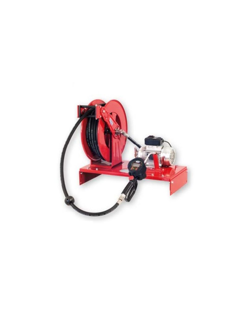 Electric oil dispensing kit, for the installation on top of 1000 l tank, with hose reel and hose
L.