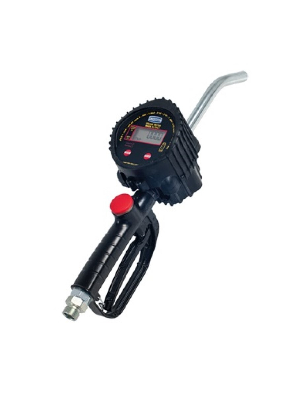 Цифровой расходомер с овальными шестернями, пистолетом, рез.шлангом и жест.носиком 90