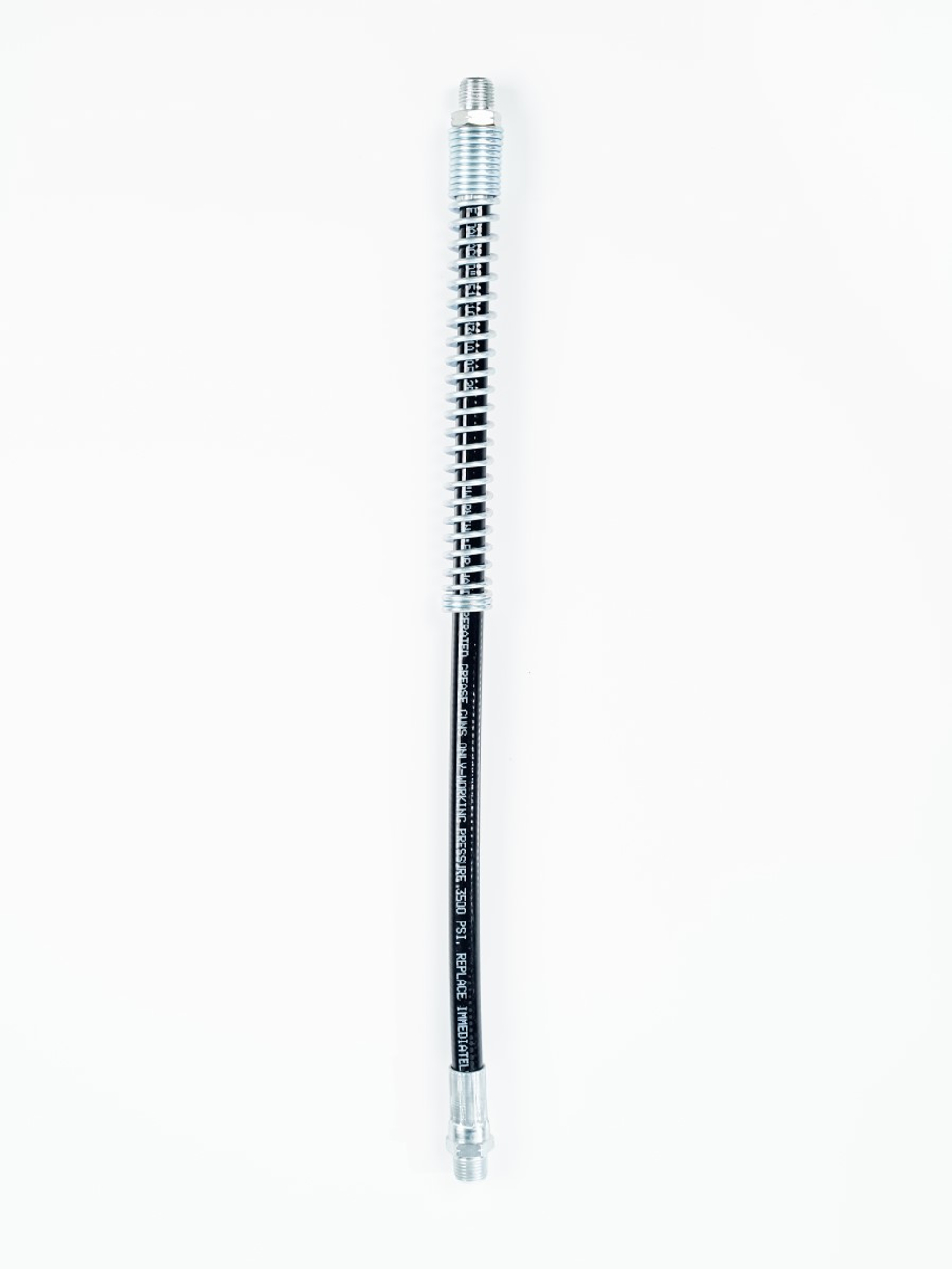 Шланг для смазки с защитной пружиной 300 мм  х 1/8" BSPT, 240 бар