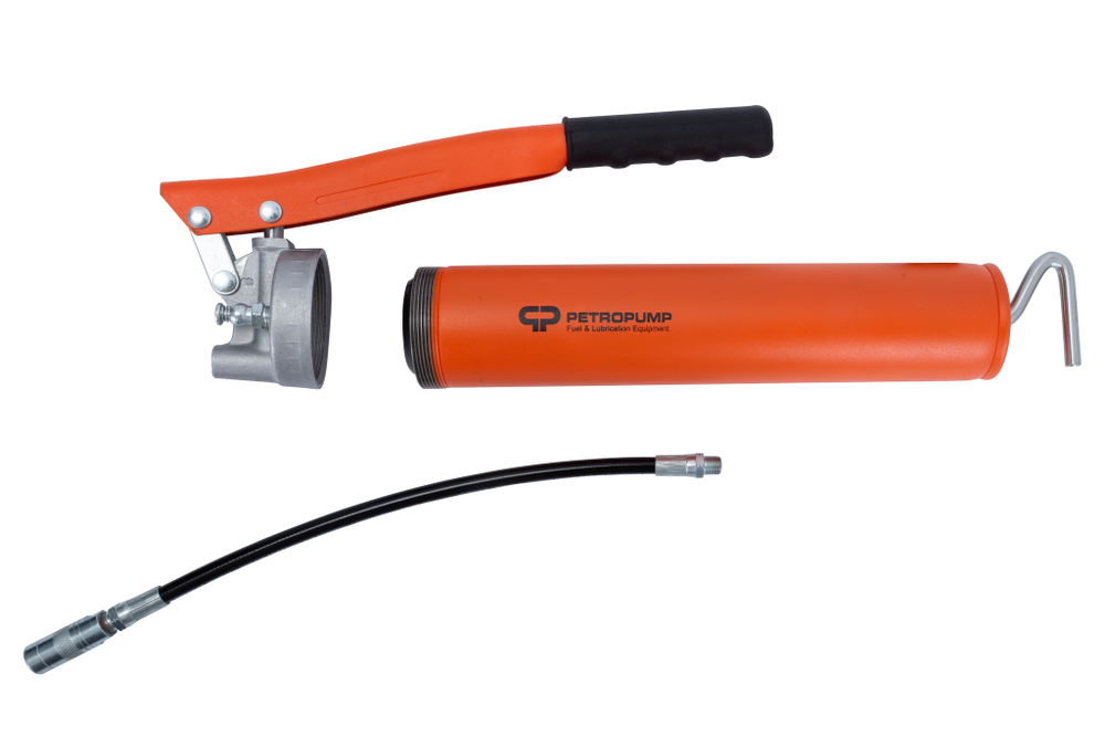 Рычажный шприц для смазки, 413 бар, 1/8" BSPT, гибкий шланг с 4-х лепестковой насадкой