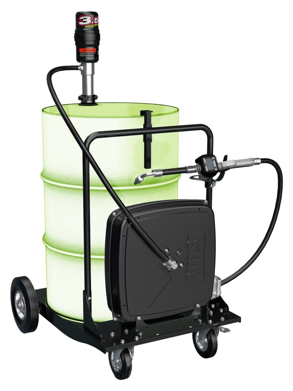 Мобильный комплект для масла, для бочек 200 л (насос 3.5:1, пист. со счет., закр. катушка)