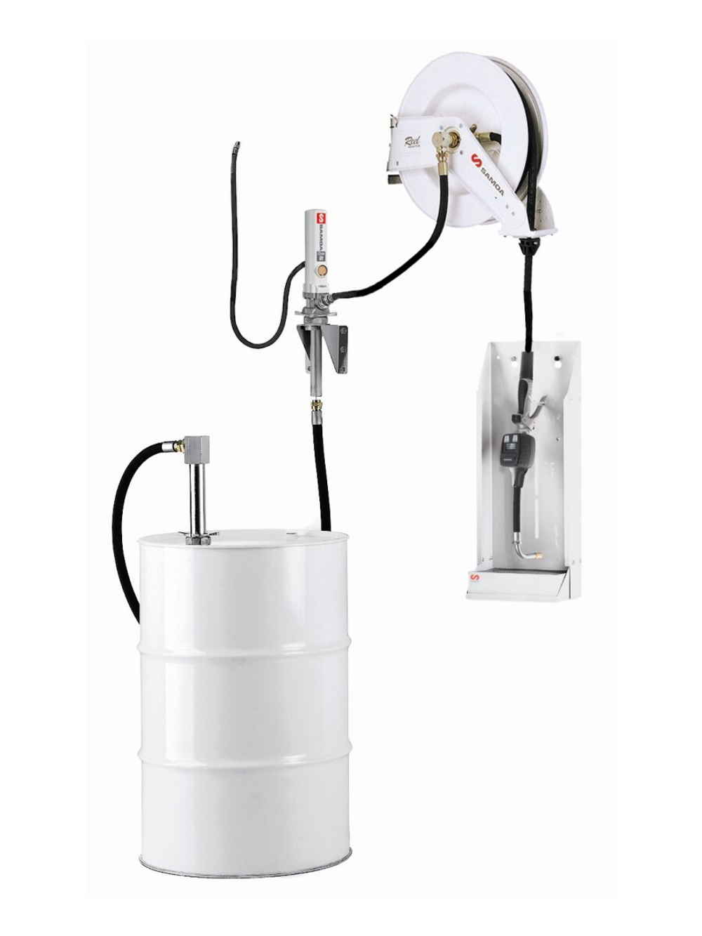 Настенный комплект Samoa для раздачи масла с насосом PM 2, катушкой, счетчиком и каплеуловителем