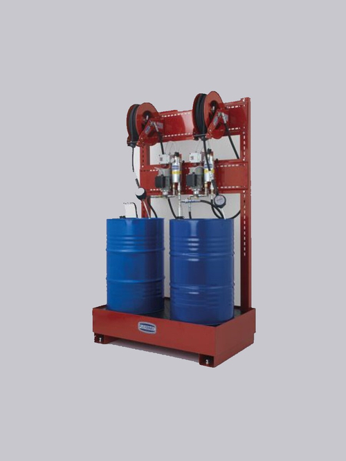 Complete 230V kit “Tank Service Base” for dispensing 2 type of oil with hose reel with hose 15 m
