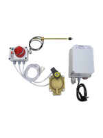 Overfilling preventing device for wasted oil with electrovalve and level probe - Connections 1" BSP