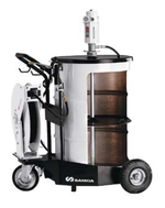 Мобильный пневматический солидолонагнетатель с насосом PM3+3 с катушкой для бочек 185 кг