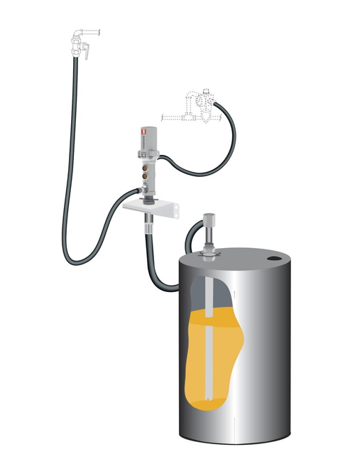 Комплект для откачки масла из бочки с насосом PM4, к. сжатия 5:1, монтаж на стену