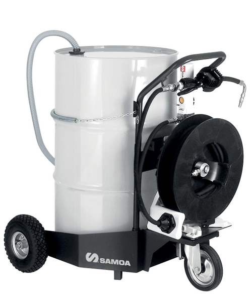 Мобильный маслораздатчик для бочек 205 литров с катушкой