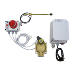 Overfilling preventing device for wasted oil with electrovalve and level probe - Connections 1" BSP