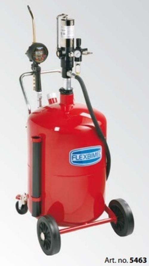 Wheeled tank - capacity 65 l with double acting pump and digital meter mod. 2826 for oil dispensing